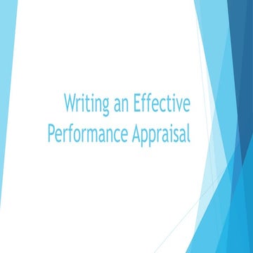Writing an Effective Performance Appraisal