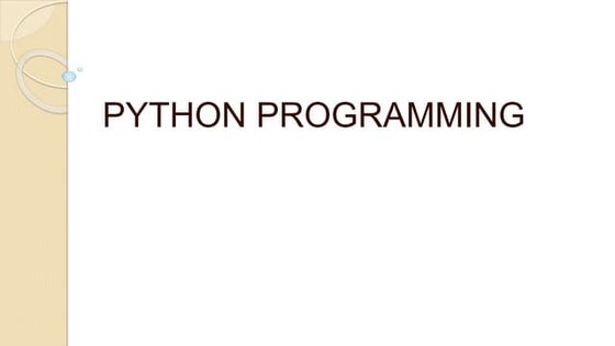 Basic python programming | PDF
