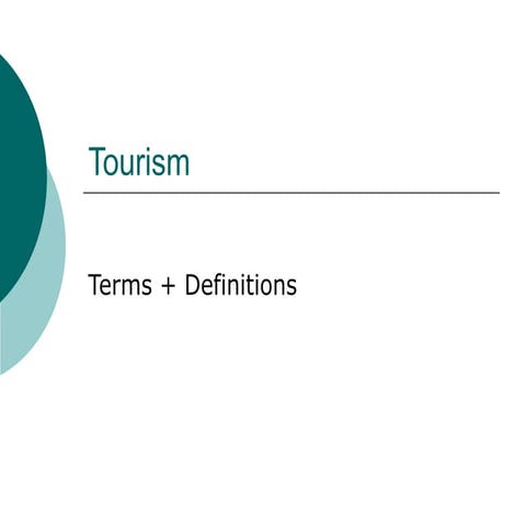Tourism - terms + definitions 