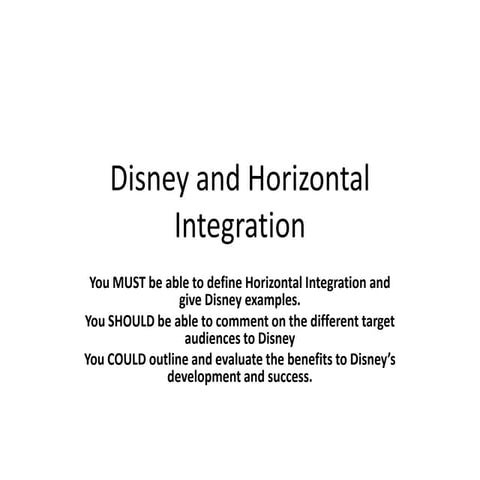 Pp3 disney and horizontal integration