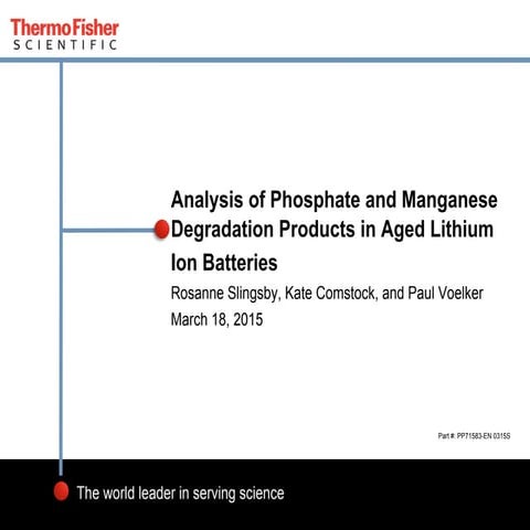 Chromatography: Analysis of Phosphate and Manganese degradation Products in A...