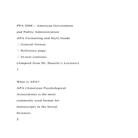 PPA 2008 – American Government and Public Administration.docx