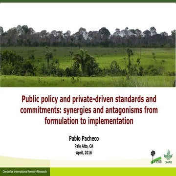 Public policy and private-driven standards and commitments: synergies and ant...