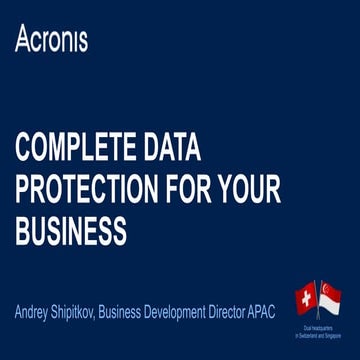Complete Data Protection for Your Business - Datacomm Seminar