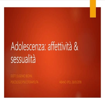 Adolescenza e sessualità