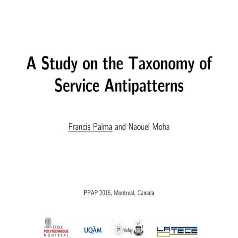 A Study on the Taxonomy of Service Antipatterns