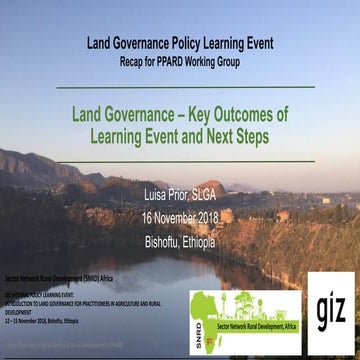 Land Governance – Key Outcomes of Learning Event and Next Steps