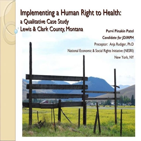 Qualitative Research on Health as a Human Right in Lewis & Clark County, Mont...