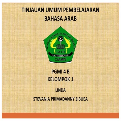 Landasan Pembelajaran Bahasa Arab