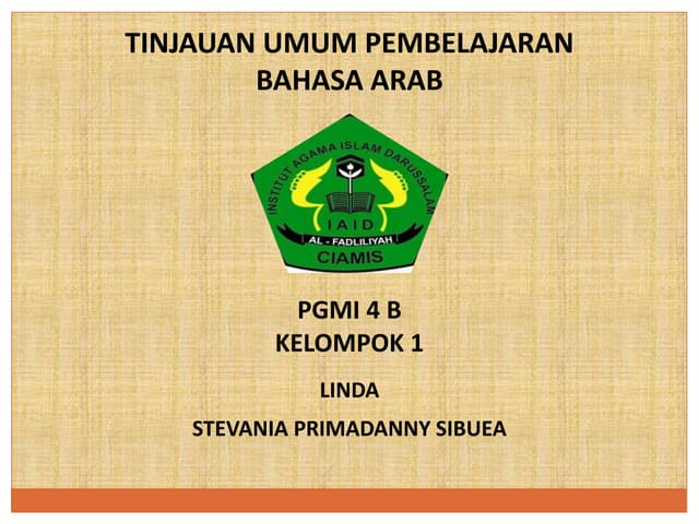 Landasan Pembelajaran Bahasa Arab