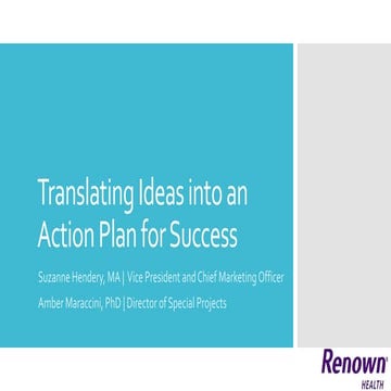 Translating Ideas into an Action Plan for Success