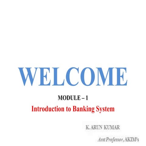 Principles & Practices of Banking module 1