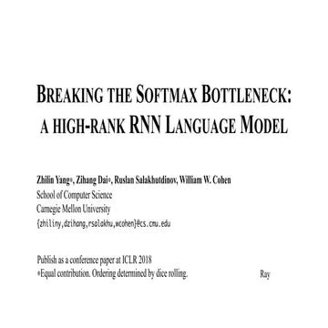 Breaking the Softmax Bottleneck: a high-rank RNN Language Model