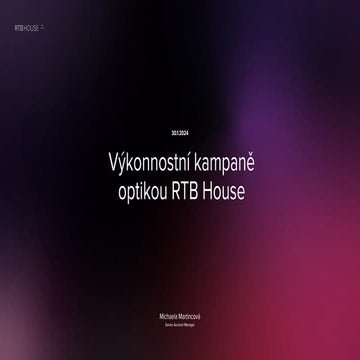 PPC Date #6: Michaela Martincová - Výkonnostní kampaně optikou RTB House