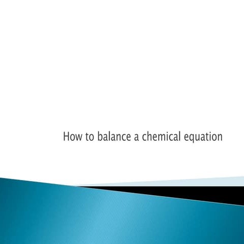 Balancing Chemical Reactions