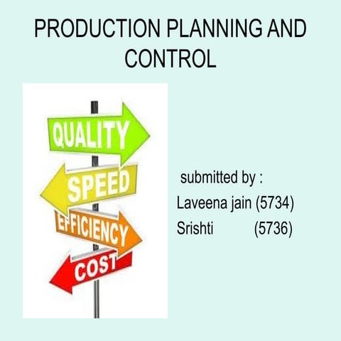 Production planning and control