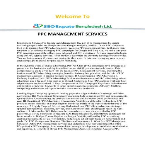 PPC Management Service