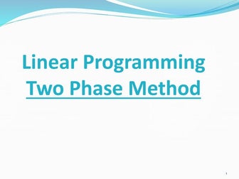 Two Phase Method- Linear Programming