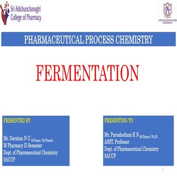 Introduction to Fermentation, and production of penicillin and penicillin G 