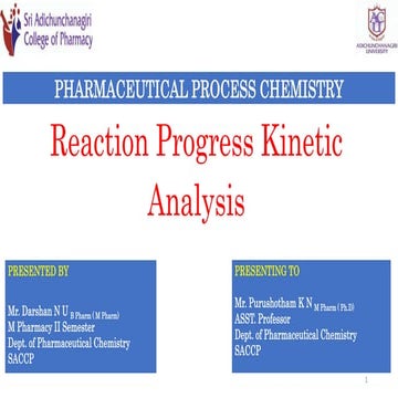 REACTION PROGRESS KINETIC ANALYSIS