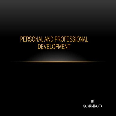 personal and professional develpment