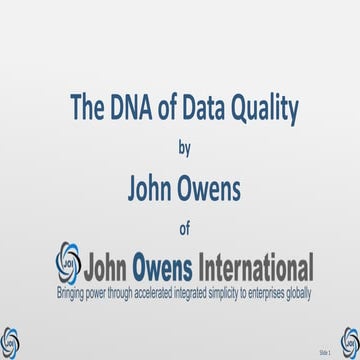 The DNA of Data Quality and the Data Genome