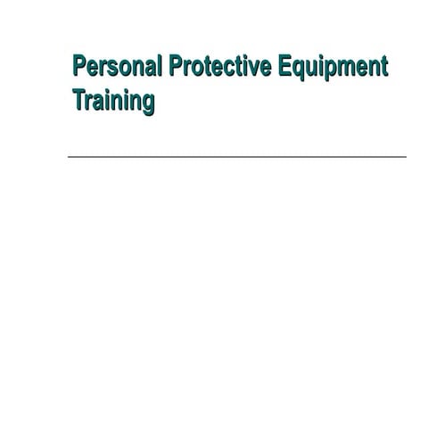 PPE training, developed 2014