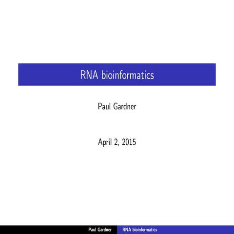 BIOL335: RNA bioinformatics