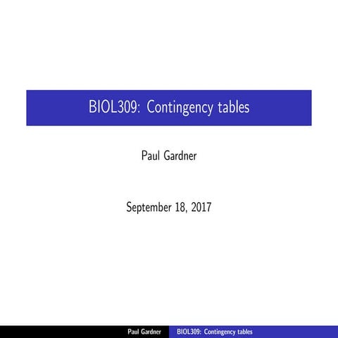 Contingency tables
