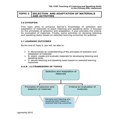 Ppg module tsl3105 topic 3 selection & adaptation