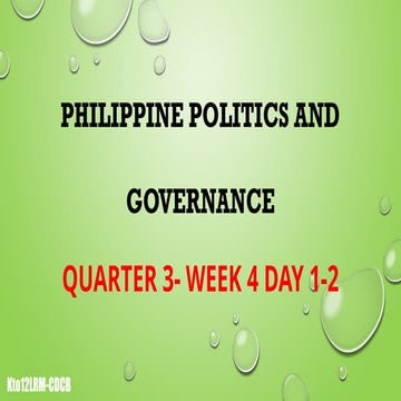 SHS Philippine Politics and Governance | PPTX