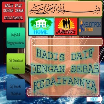 Power PointHhadis Daif Dengan Sebab Kedaifannya, menggunakan powerpoint 2013