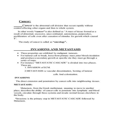 Chapter 32 invasion and metastasis | PPTX