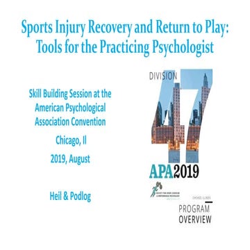 Sports Injury Recovery and Return to Play: Tools for the Practicing ...