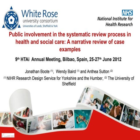 Public involvement in the systematic review process in health and social care...