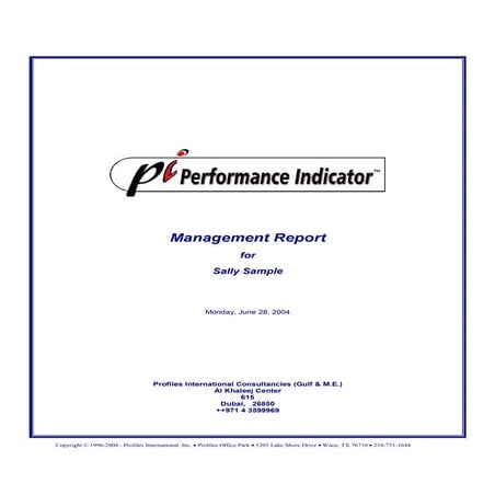 Sample Report Of PSI Management Report | PDF