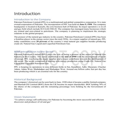 Pakistan Petroleum Limited Financial Report Analysis