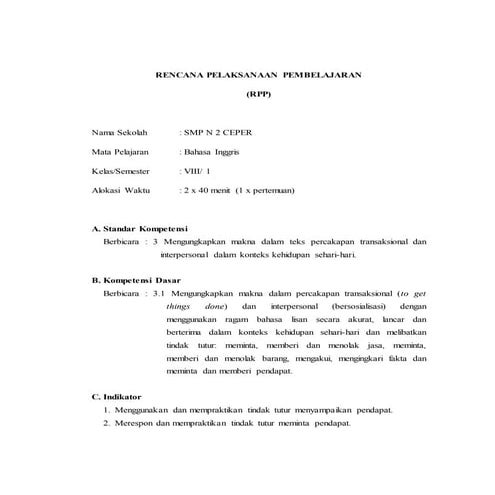 RPP asking and giving opinion