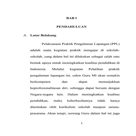 Laporan PPL PGMI FTK UINSA