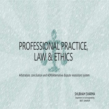 arbitration, conciliation and alternate dispute resolution methods