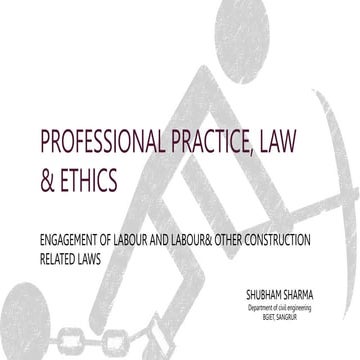 engagement of labors and labor & other construction related laws