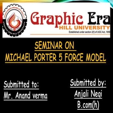 MICHAEL PORTER'S FIVE FORCE MODEL 