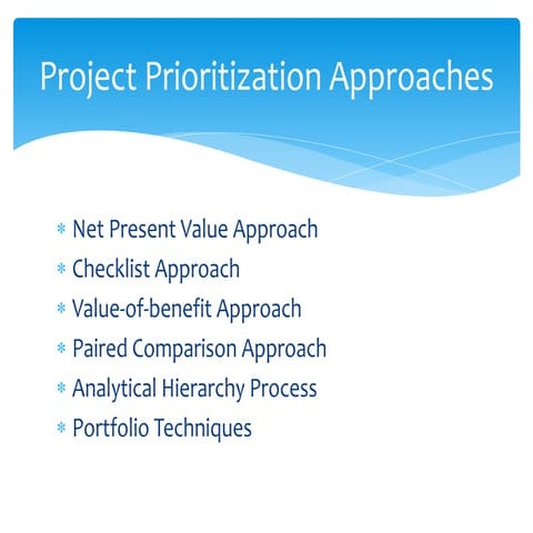 Projectportfolio Management Approaches