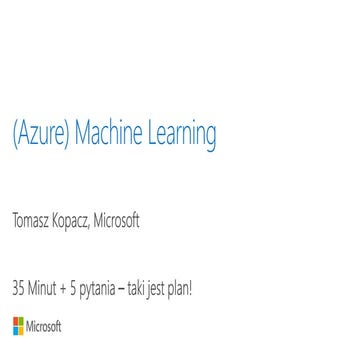 (Azure) Machine Learning 2015 | PDF