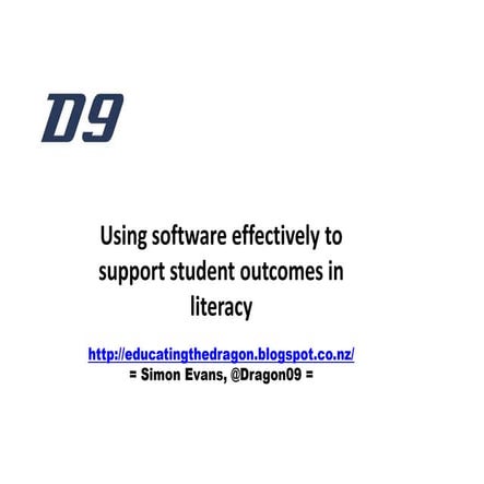 Using software effectively to support student outcomes in literacy