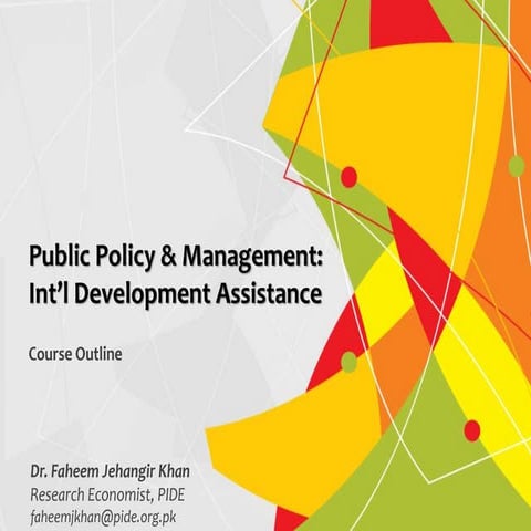 Public Policy & Management: Int’l Development Assistance