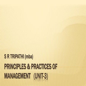 principal or practice of management unit 3