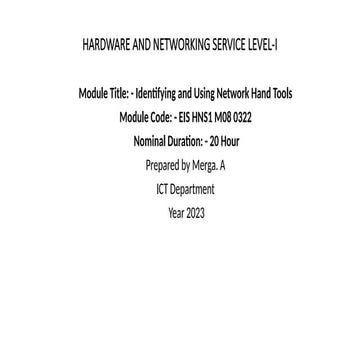 pp identify network equipment and hand tools.pptx