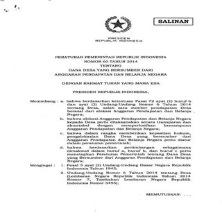 Pp no. 60 2014 dana desa
