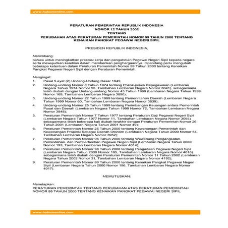 PP tentang Kenaikan PNS ASN semua